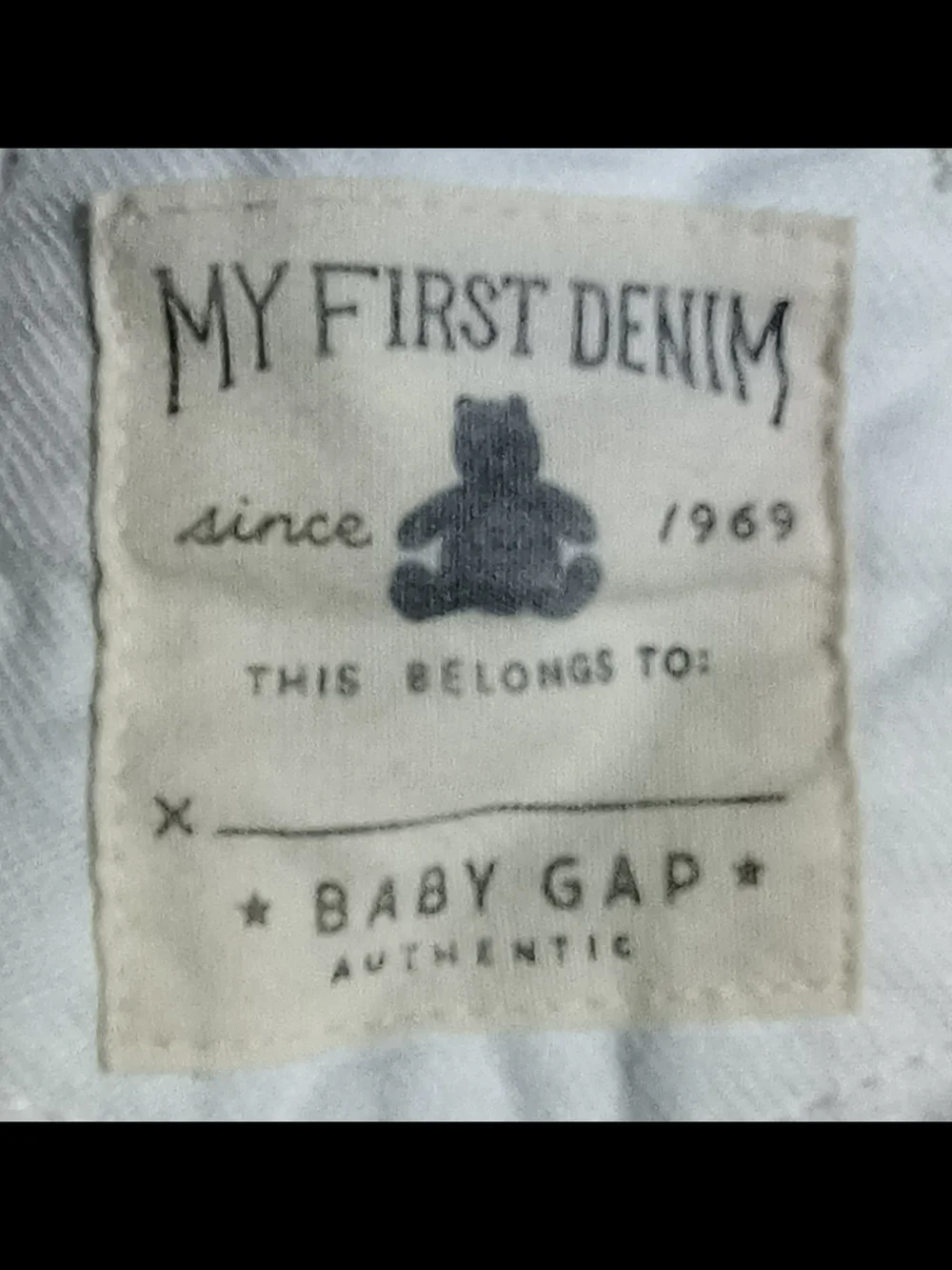 Cotton denim jacket, Baby Gap white jean jacket, toddler size 0/6 months
